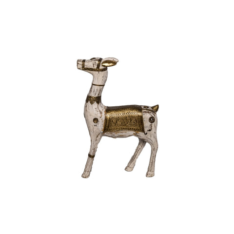 FIGURA VENADO BLANCO CON DORADO