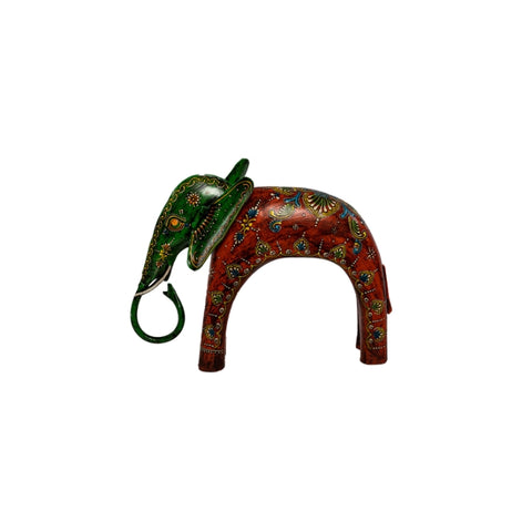 ELEFANTE CURVO ROJO CON VERDE