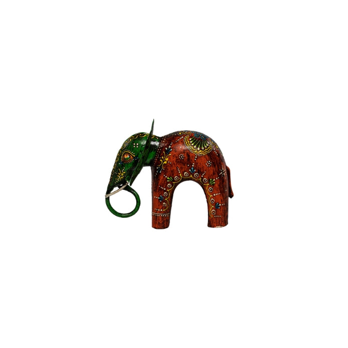 ELEFANTE CURVO ROJO CON VERDE PEQUEÑO